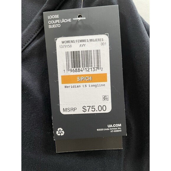 Under Armour V-Neck Meridian Long sleeve Longline Shirt Women’s S Black LooseFit - Picture 9 of 12